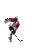 Joueur de hockey sur glace en action avec la crosse
